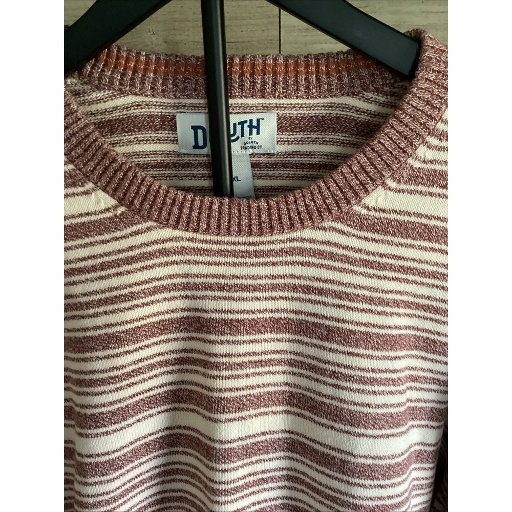 DULUTH TRADING CO MENS PINK AND WHITE SWEATER  2XL PREOWNED - Picture 3 of 7